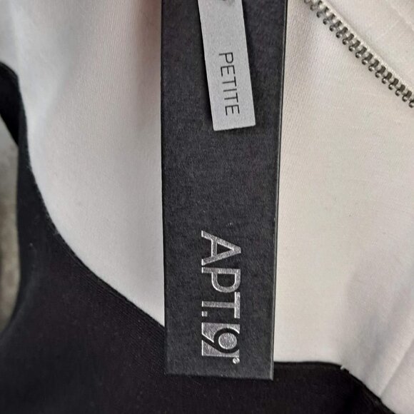 Apt 9 Size Petite Large Black/White Shift Dress Sleeveless Crew Neck NWT - Picture 8 of 13